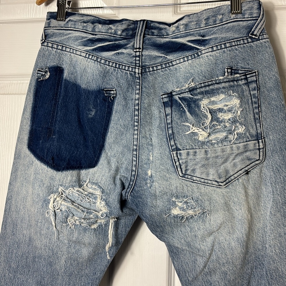 PRPS JEANS Le Sabre distressed cropped jeans men’s size 32  / unisex 100% Cotton - Picture 8 of 16